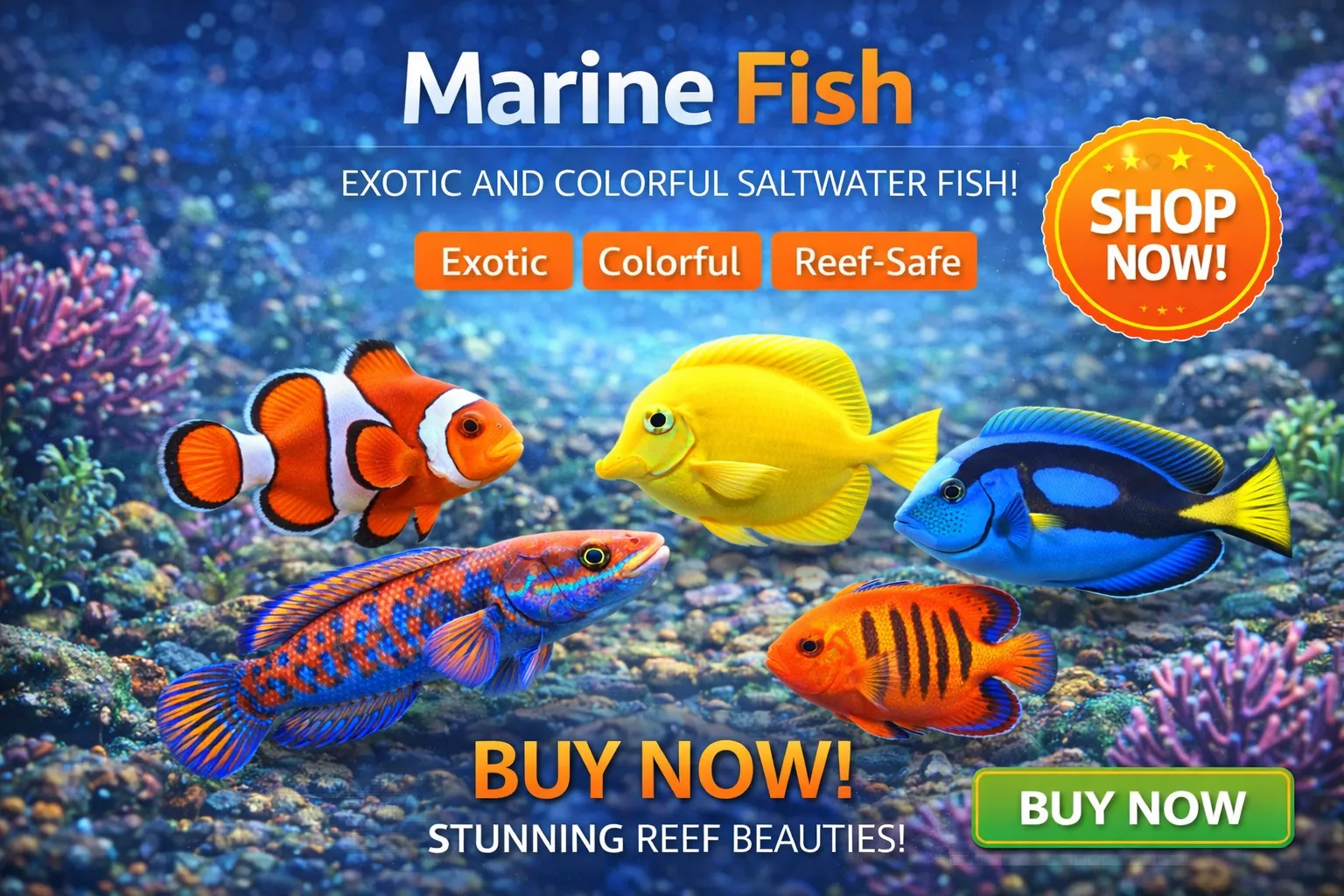 Multicolor Percula Clown Fish